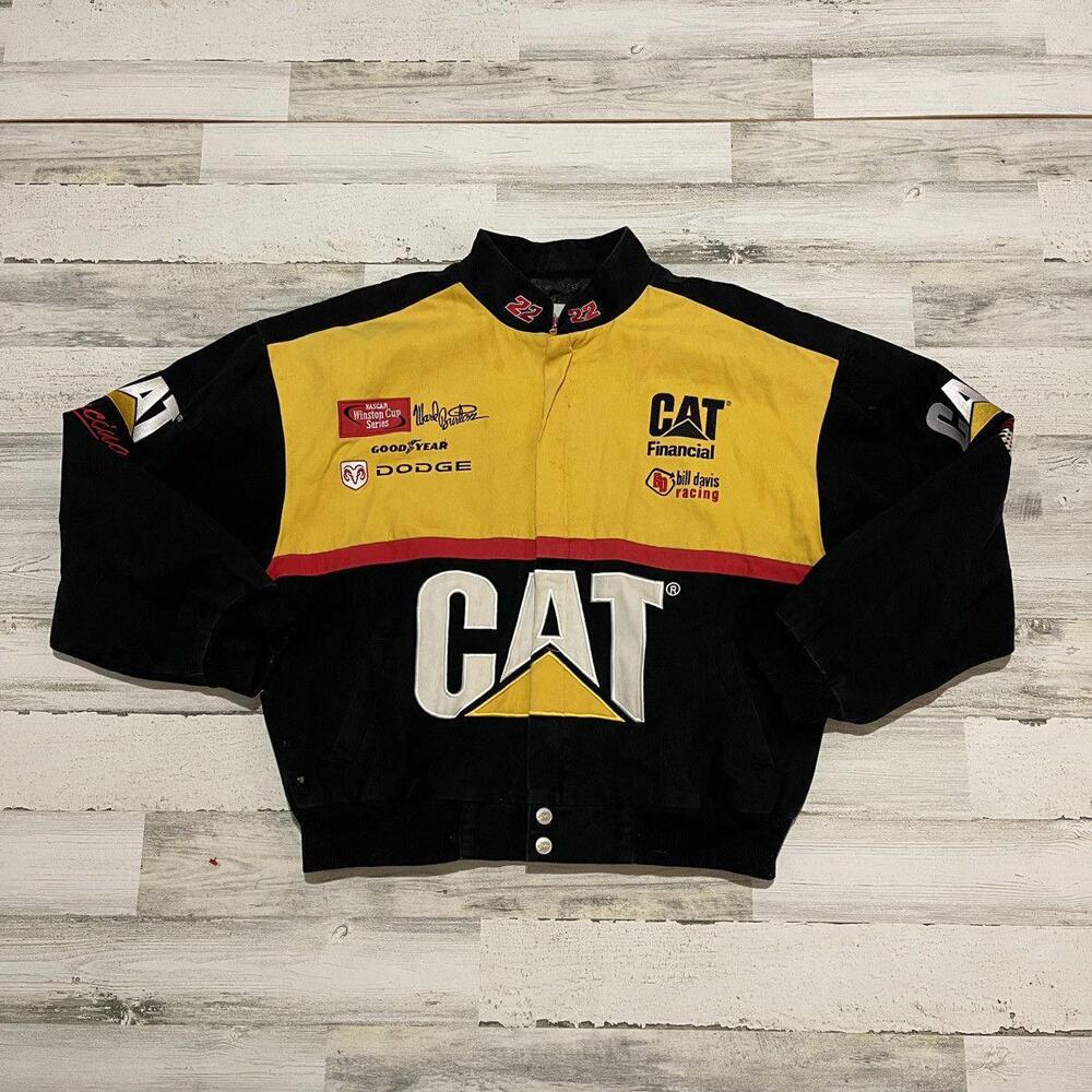Crazy Vintage NASCAR Racing Bill Davis CAT Jacket XL